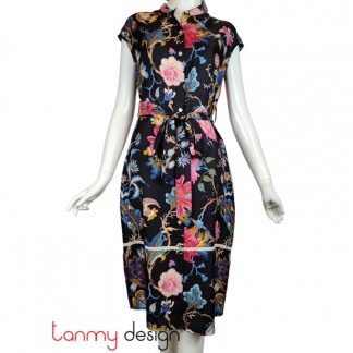 Black Rosalyne Floral Dress